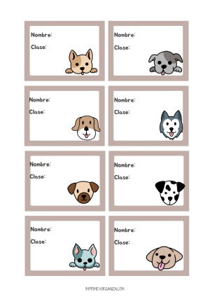 Etiquetas Escolares Perros